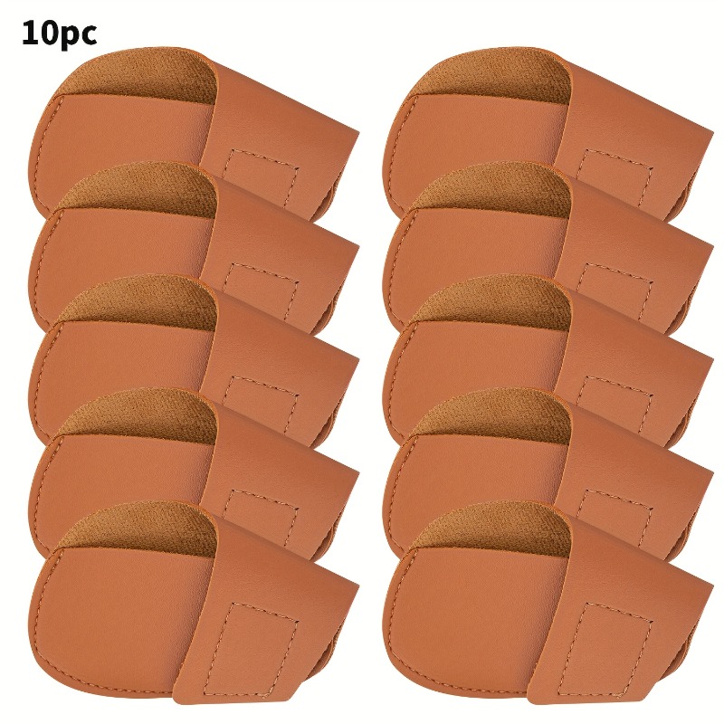 Heels - ที่พักศีรษะเหล็กกอล์ฟที่ทนทาน 10 ชิ้น | ฝาครอบป้องกันสีน้ำตาลสำหรับไม้กอล์ฟและเวดจ์ อุปกรณ์เสริมสำหรับไม้กอล์ฟ