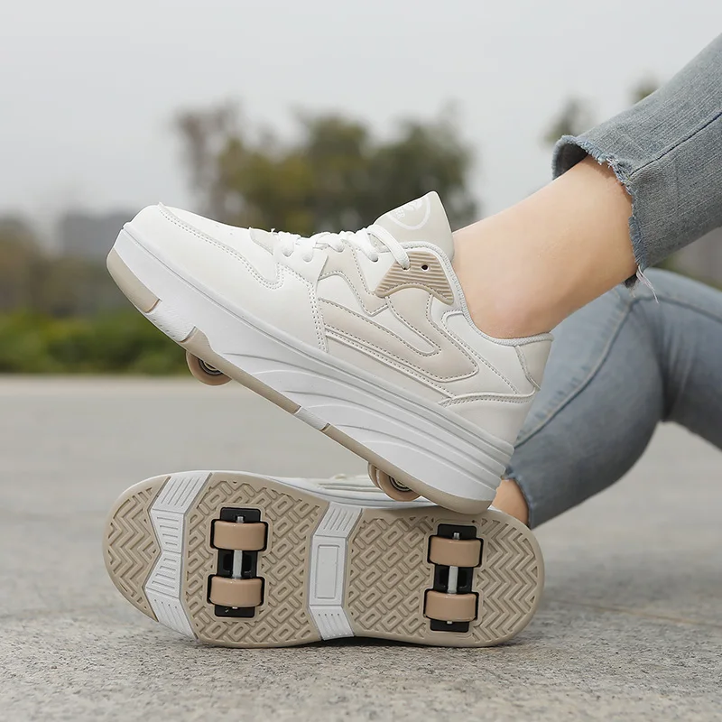 Running Shoes - รองเท้าสเก็ตสำหรับเด็ก ใช้เล่นกีฬากลางแจ้ง แบบล้อเดี่ยวและแบบสี่ล้อ สำหรับเด็กชายและเด็กหญิง