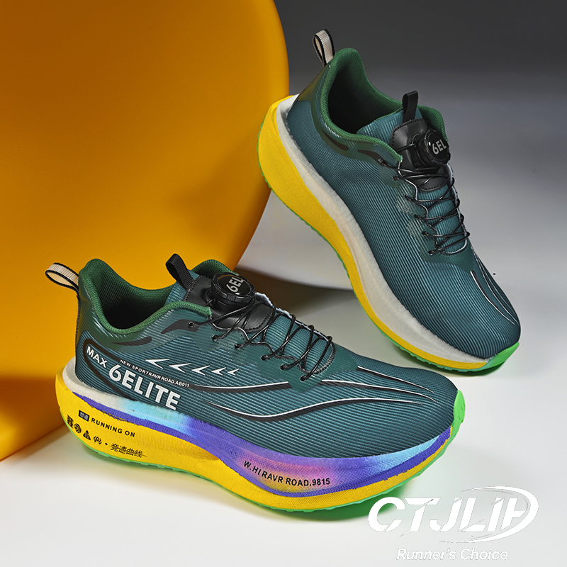 Carbon Plate Marathon Racing Shoes - รองเท้าวิ่งกีฬามืออาชีพสำหรับผู้ชาย มาราธอน ระบบรองรับแรงกระแทกด้วยคาร์บอนเพลท ตาข่ายสองชั้น รองเท้าผ้าใบสำหรับแข่งขันสำหรับผู้หญิง