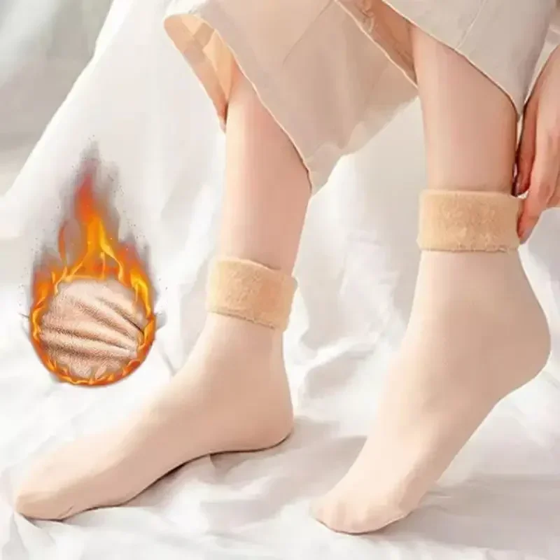 Boots - ถุงเท้ากันหนาวสำหรับฤดูหนาว ชาย หญิง ยูนิเซ็กส์ บุขนแกะหนา ขนแคชเมียร์