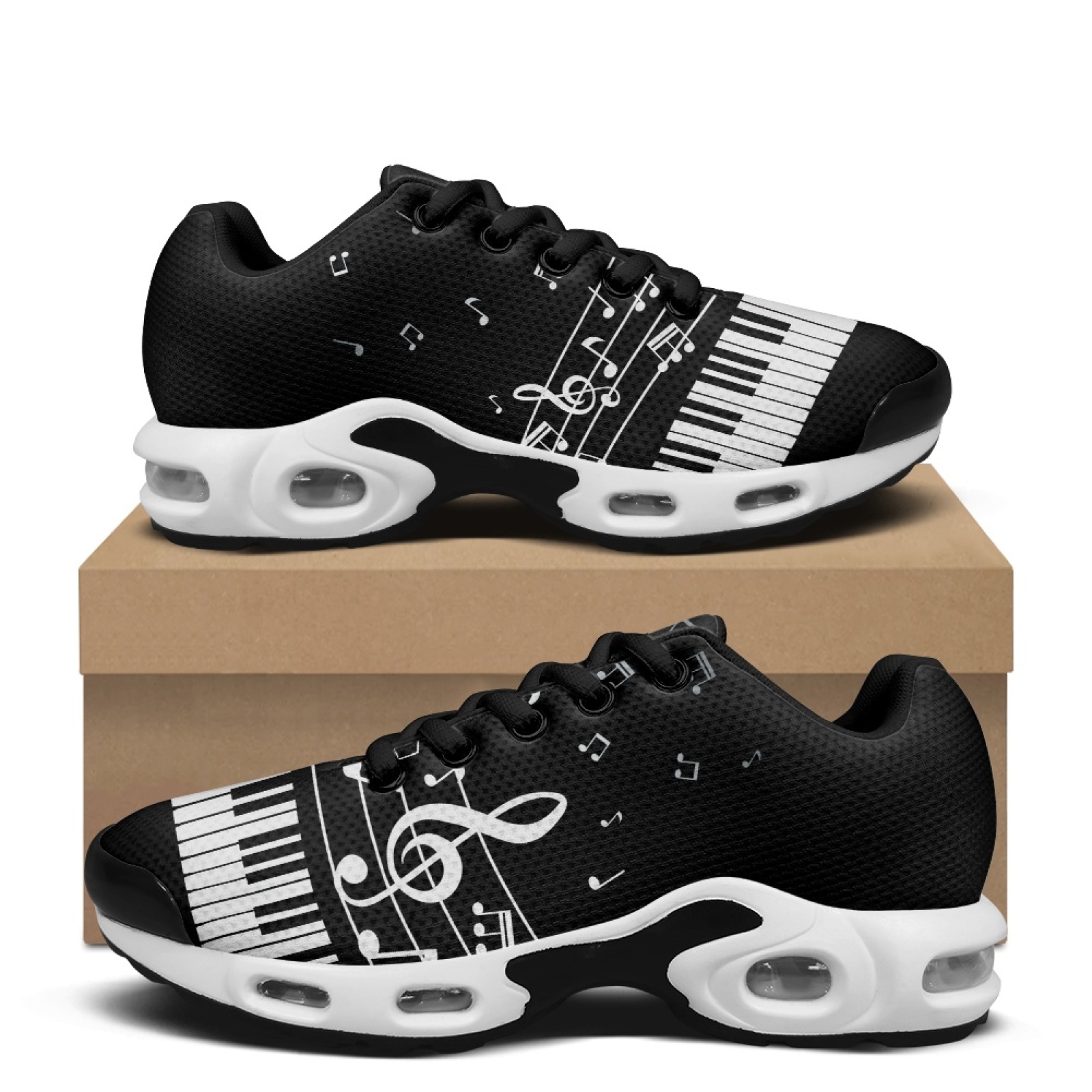 Air Cushion Jogger Shoes Men - รองเท้ากีฬา PENSTROLL ลายโน้ตดนตรีเปียโน ดีไซน์ทันสมัย สำหรับใส่ลำลอง รองเท้าผ้าตาข่าย