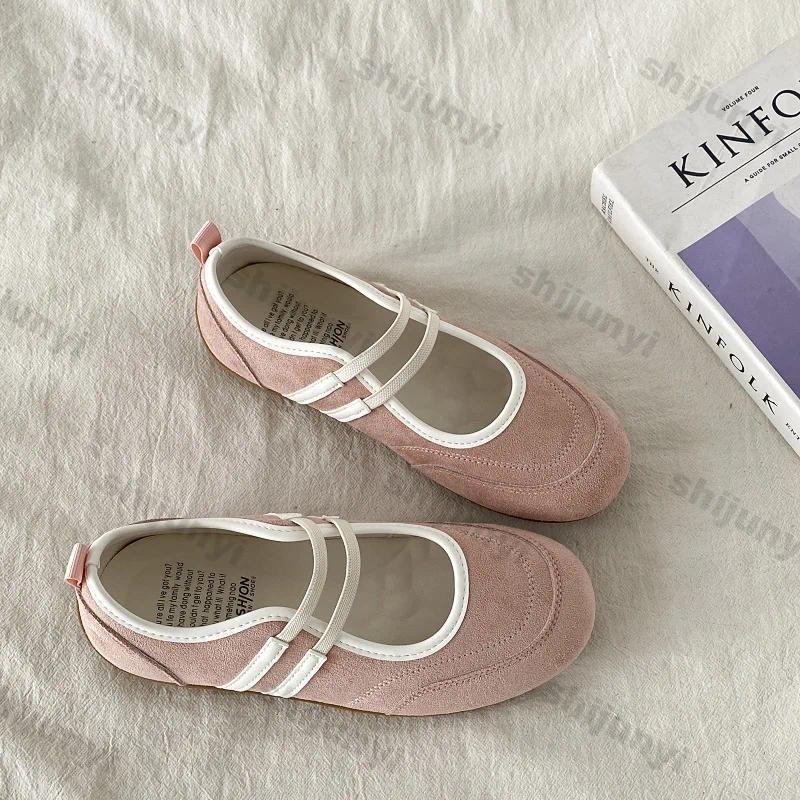Heels - รองเท้าส้นเตี้ยผู้หญิงสไตล์วินเทจแบบเรียบง่าย ใส่สบาย พื้นนุ่มกันลื่น เหมาะสำหรับฤดูร้อน
