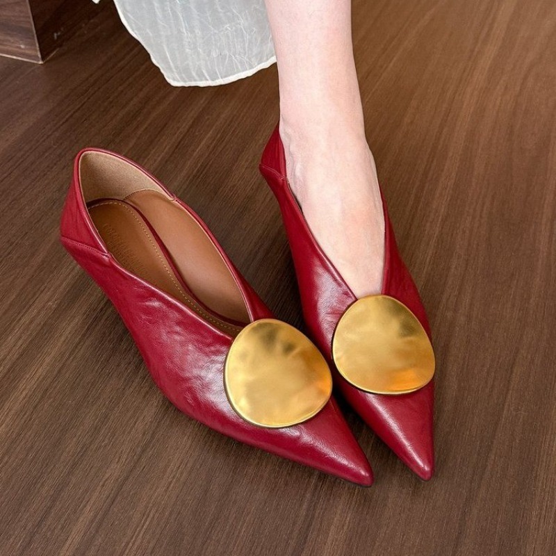 รองเท้าส้นแบนแบบสวมหัวแหลมสำหร - Sandals บทวิจารณ์และราคา