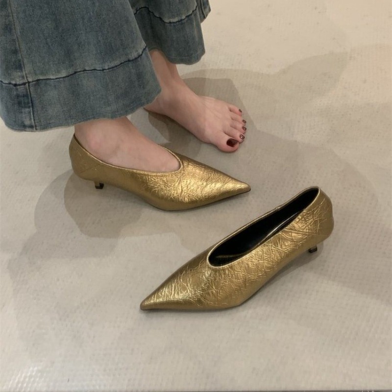 รองเท้าส้นเตี้ยหัวแหลมแบบสวม ส - Women'S Shoes บทวิจารณ์และราคา