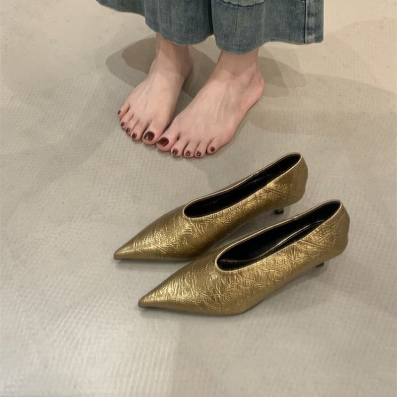 รองเท้าส้นเตี้ยหัวแหลมแบบสวม ส - Women'S Shoes บทวิจารณ์และราคา